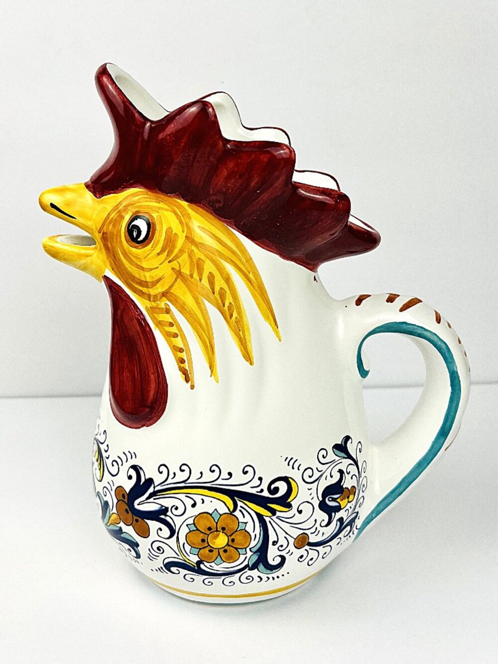 Sur La Table Rooster Pitcher Hand-Painted Earthenware 1 Liter - NEW - Picture 7 of 11
